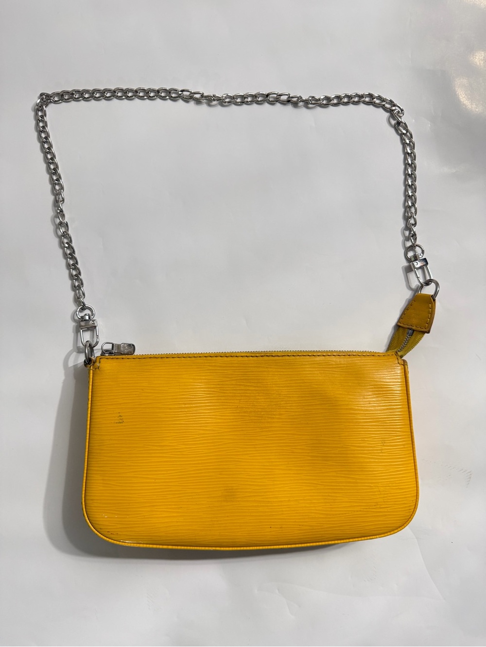 Louis Vuitton Pochette Accessoires Epi Leather Handbag Yellow